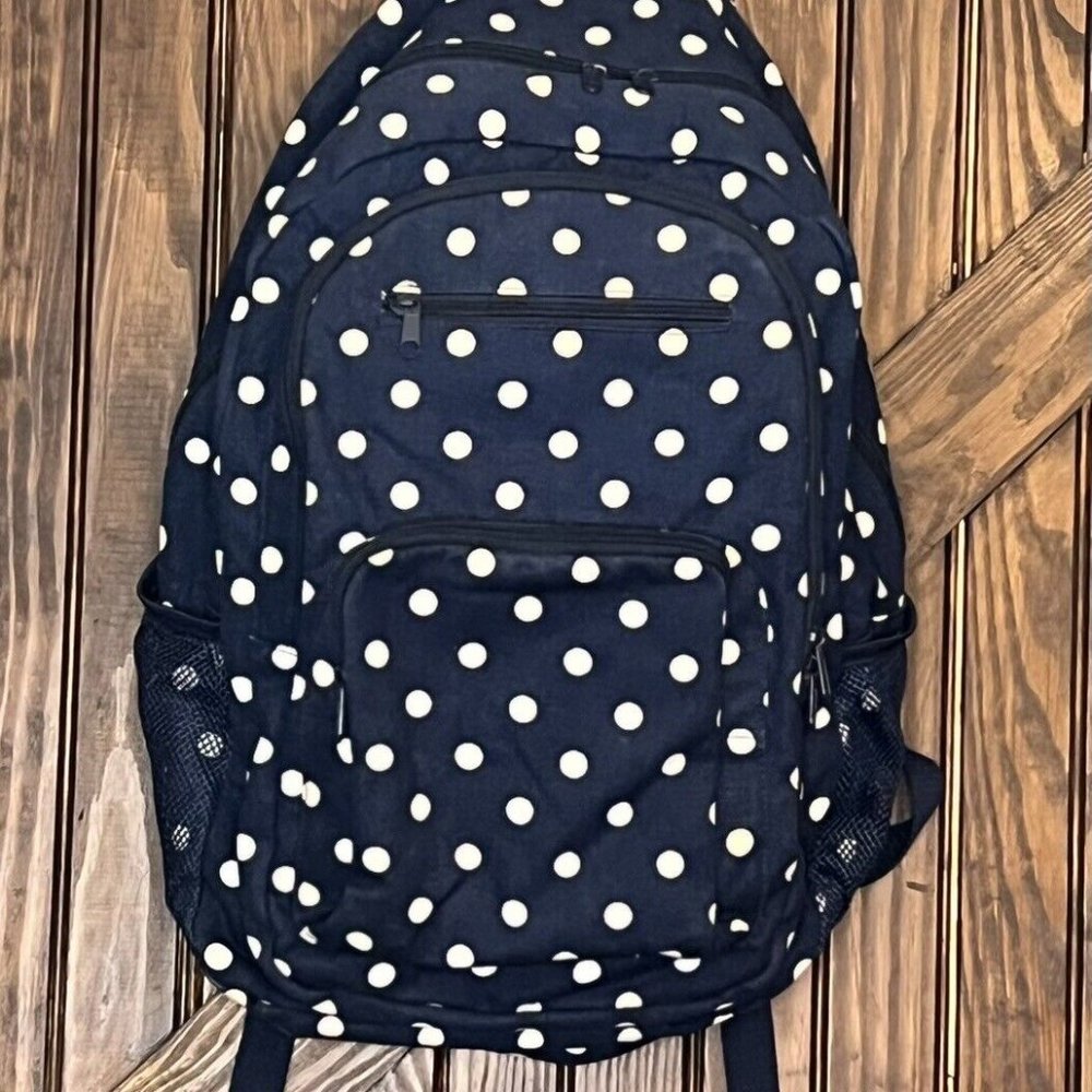 Aeropostale Navy & White Polka Dot Canvas Backpack~SUPER CUTE!